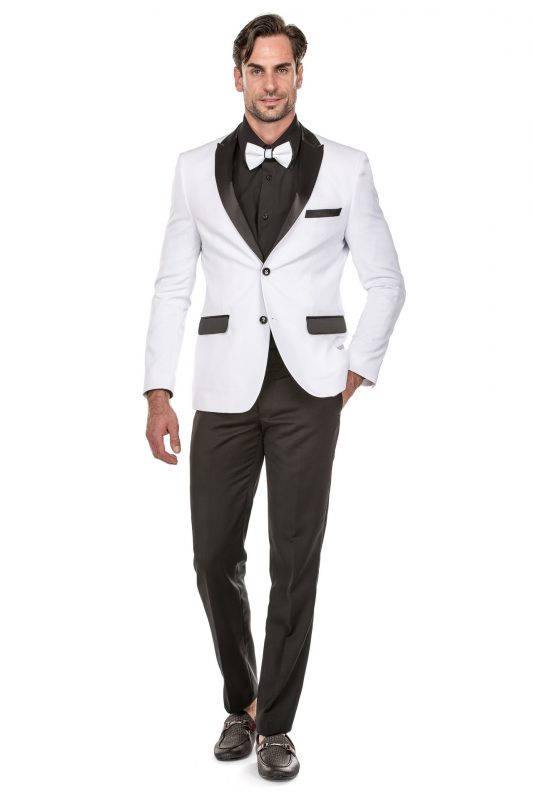 Porto Filo 2-piece White Men’s Slim Fit Tuxedo – Portofilo Suits