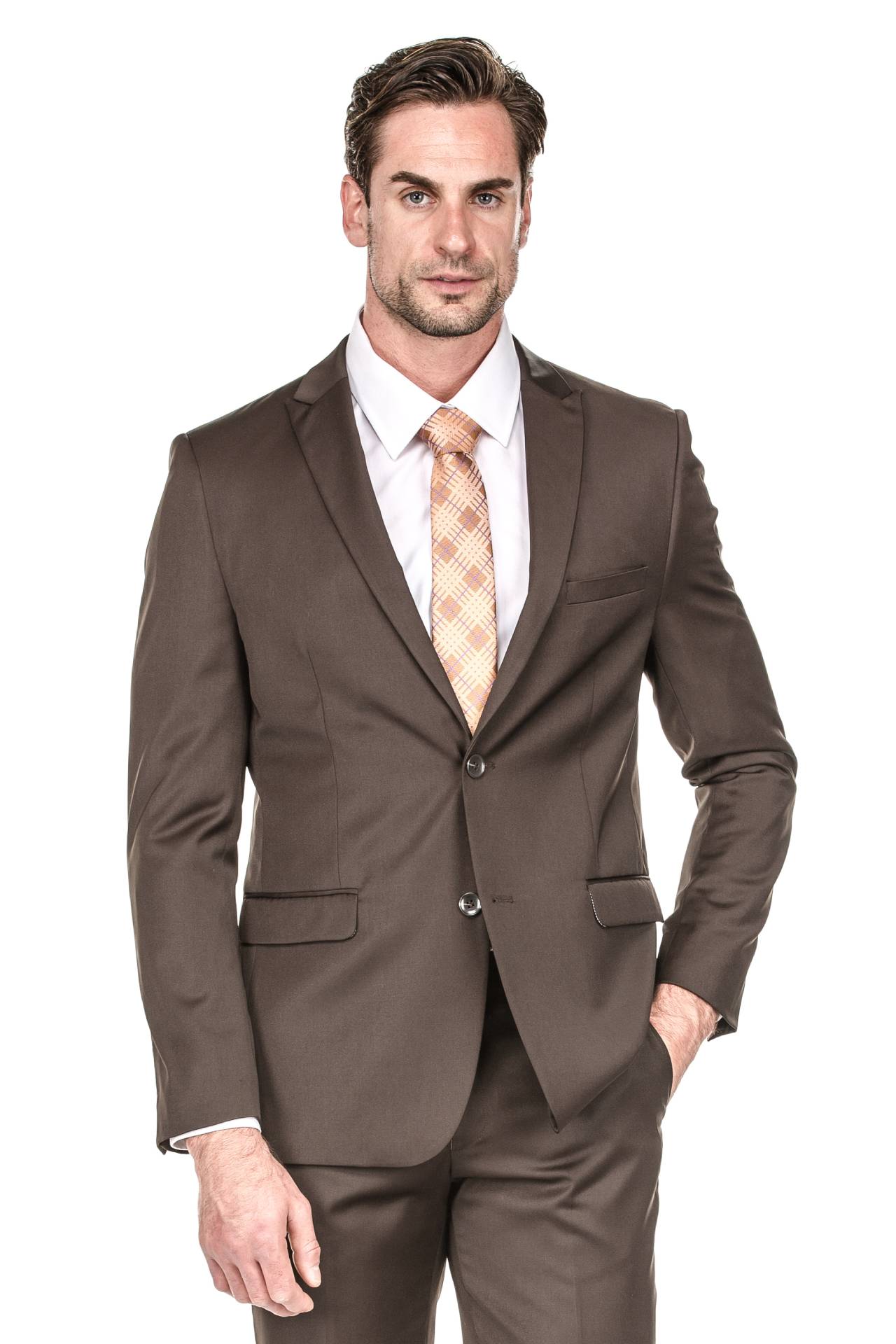 Selected Homme slim fit suit in brown houndstooth | ASOS