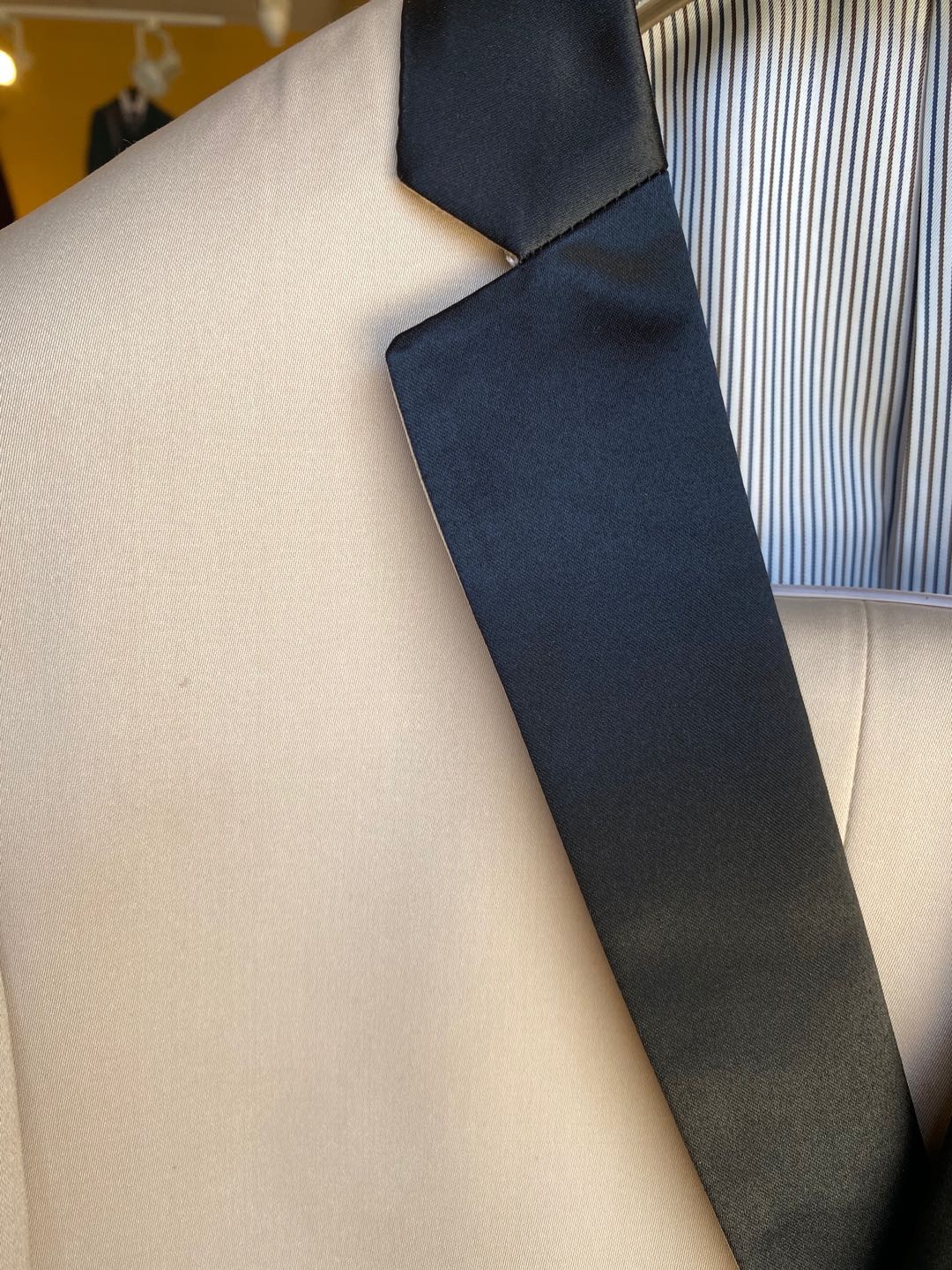 Porto Filo 2-piece Khaki color with black lapel Men’s Slim Fit Tuxedo ...