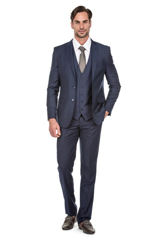 Porto Filo 3-piece Indigo blue Men’s Slim Fit Suit – Portofilo Suits