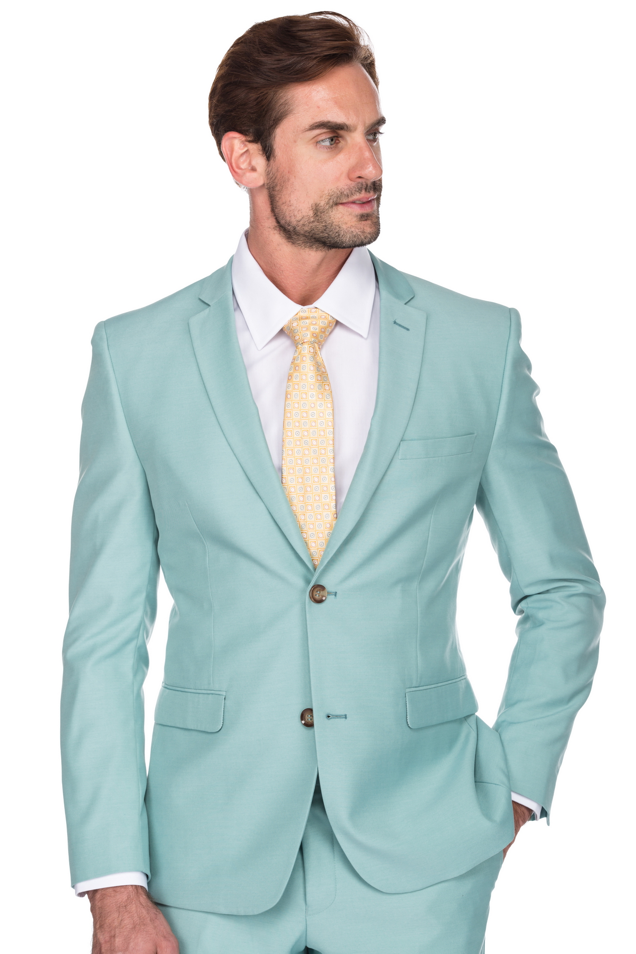 Porto Filo 2 Pcs Men’s Mint Color Slim Fit Suit – Portofilo Suit