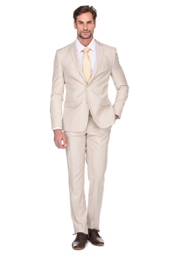 Porto Filo 2-piece Bone White Men’s Slim Fit Suit – Portofilo Suits