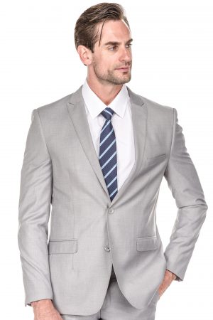 Slim Fit Solid Medium Grey Mens Suit 2 Button Notch Lapel Flat Pants 10036  AZAR - Conseil scolaire francophone de Terre-Neuve et Labrador