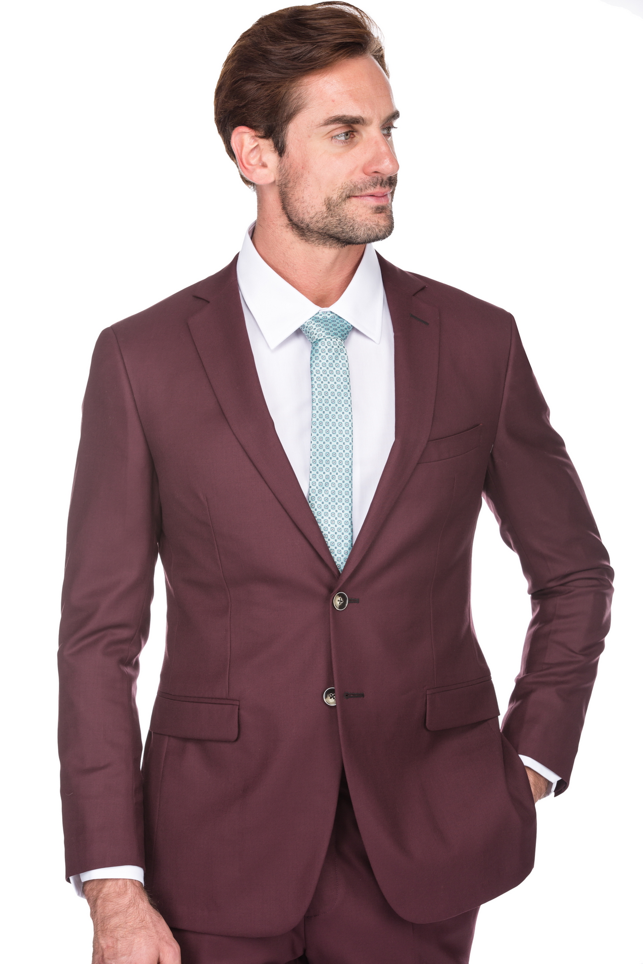 Porto Filo 2-piece Burgundy Men’s Slim Fit Suit – Portofilo Suits