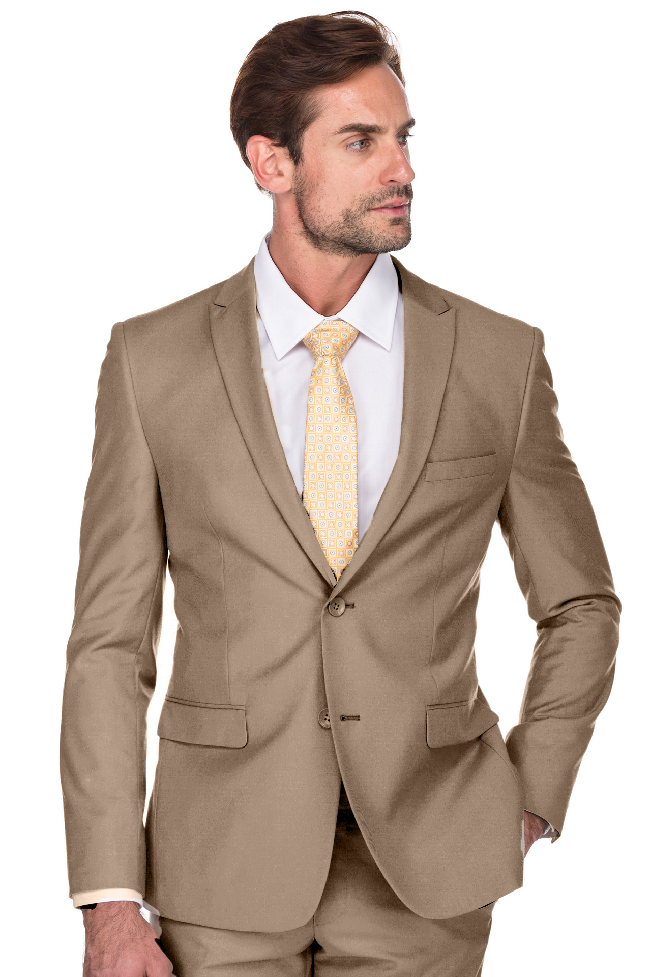 Men Wedding 3 Piece Brown Suit, Polyester at best price in Ludhiana | ID:  2851560541412